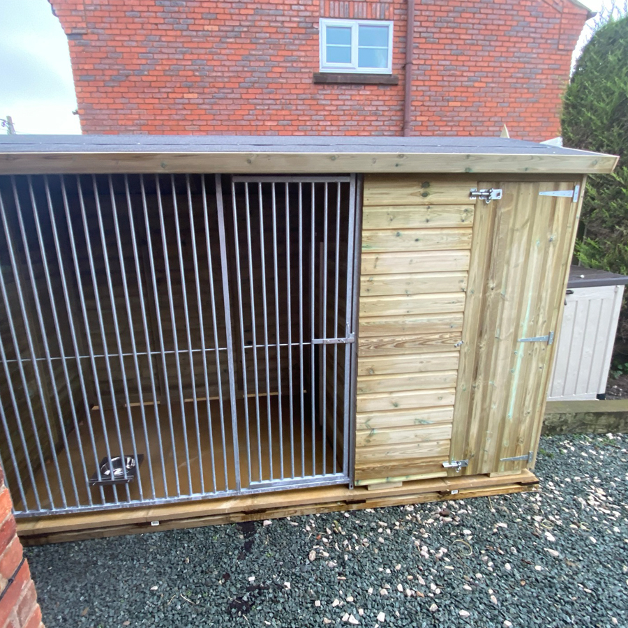 Single Dog Kennel and Run Garden & Animal Structures