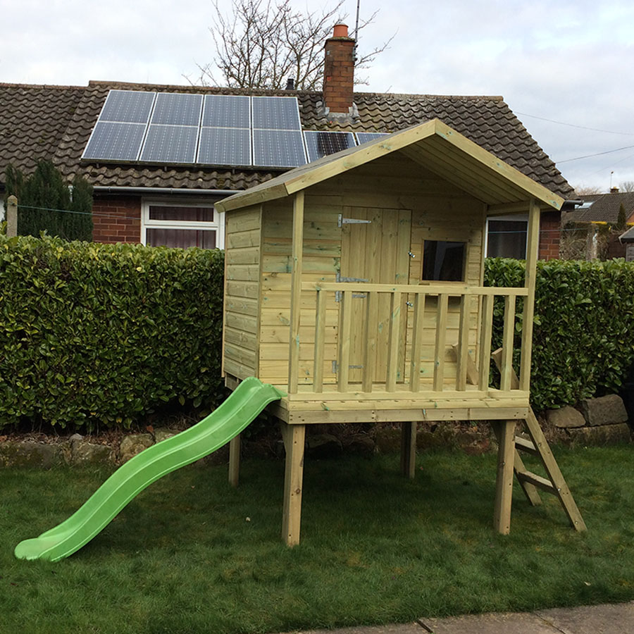 Playhouse with Slide Garden & Animal Structures
