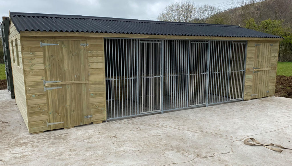 Bespoke Dog Kennel Block with Side Room and Storage Shed