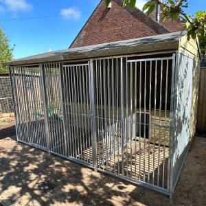Dog kennel block with sleeping boxes