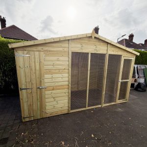 full height rabbit house with large outdoor run