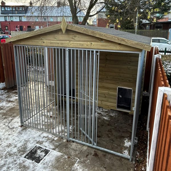 large dog kennel with run for sale